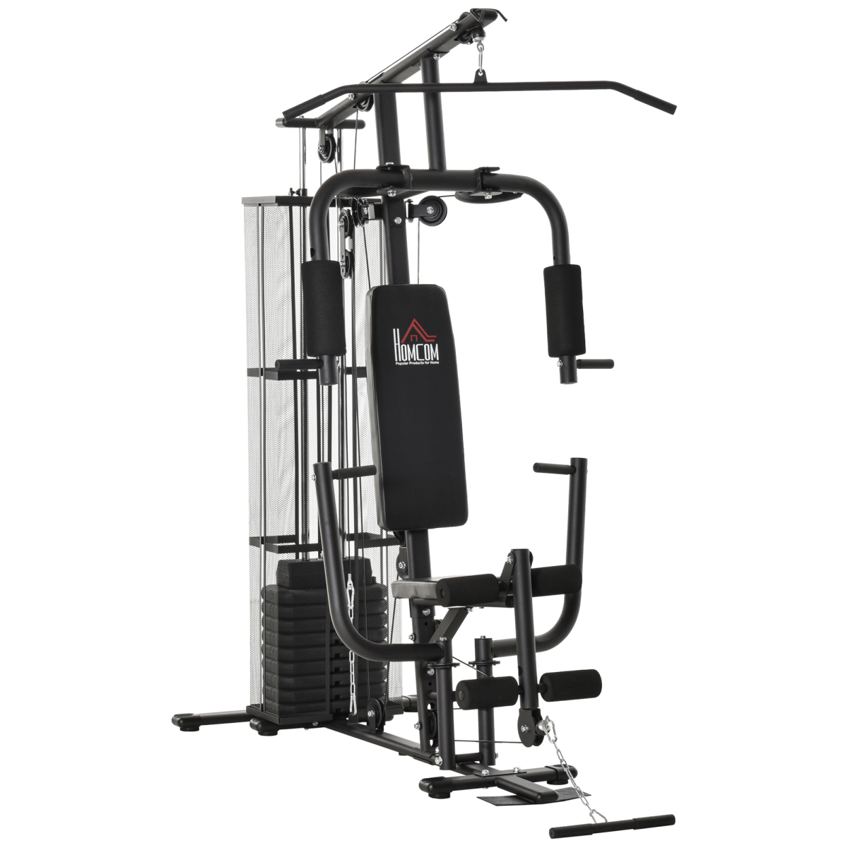 HOMCOM Multifunction Home Gym with Dual Press Arm & Leg Developer – Full-Body Strength Training Station