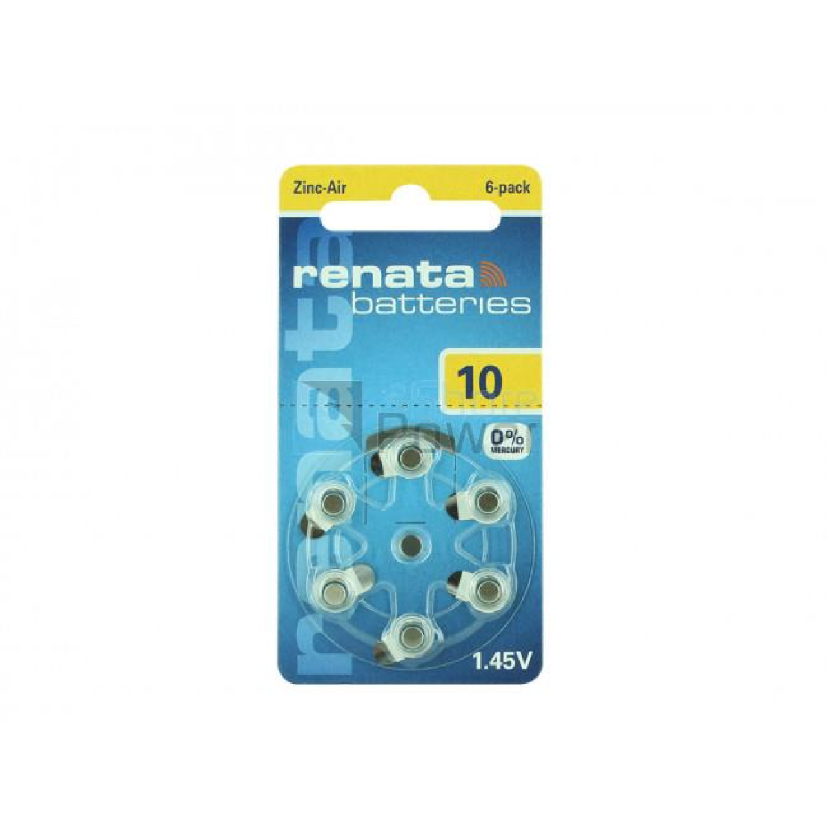 Renata ZA10 PR70 Hearing Aid Batteries – Pack of 6 Replacement Cells for Compatible Hearing Aids