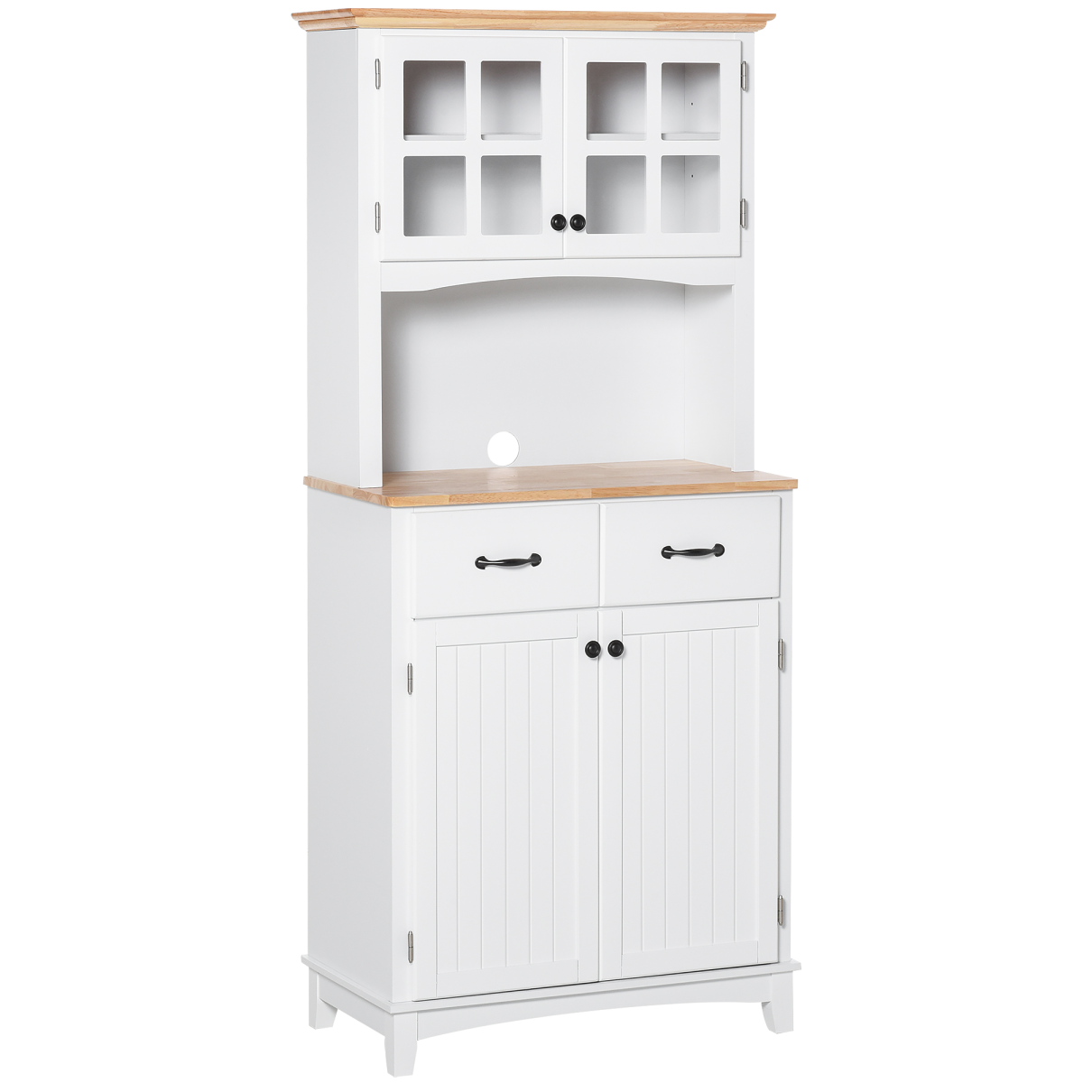 White kitchen cupboard with glass doors