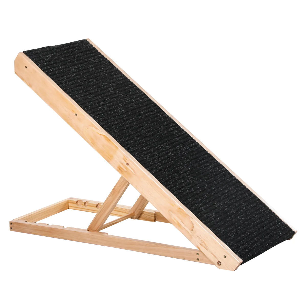 PawHut Foldable Dog Ramp with 4 Adjustable Heights & Non-Slip Surface – Pet Ramp for Large Dogs, Black