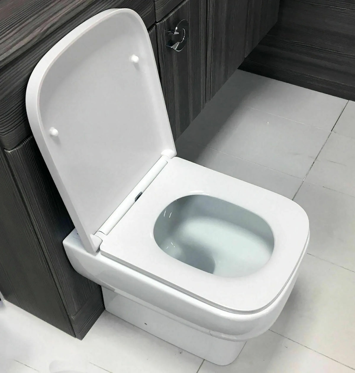 Soft Close Square Toilet Seat with Quick Release & Top-Fix Hinges – Anti-Bacterial, Heavy Duty, Gloss White