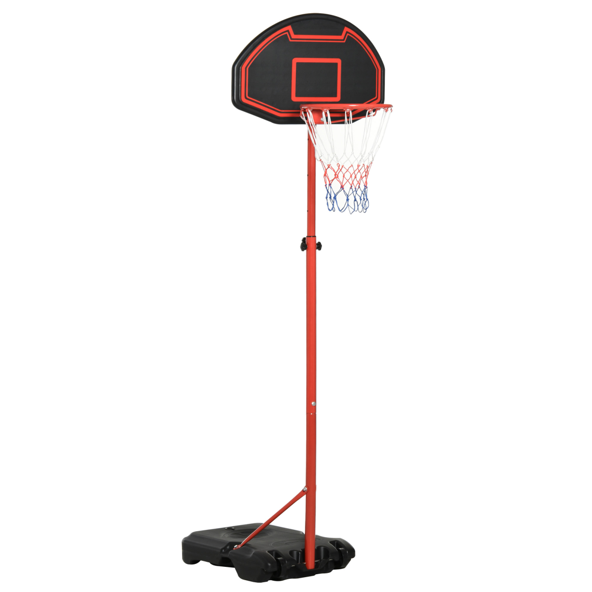 HOMCOM Adjustable Basketball Hoop with Backboard & Wheels, 200–250cm – Indoor/Outdoor Kids Stand