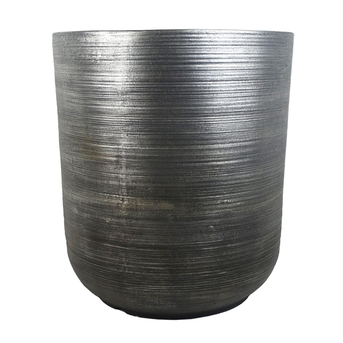Coya Silver Ridged Large Composite Plant Pot – Garden Planter, 39cm x 33cm