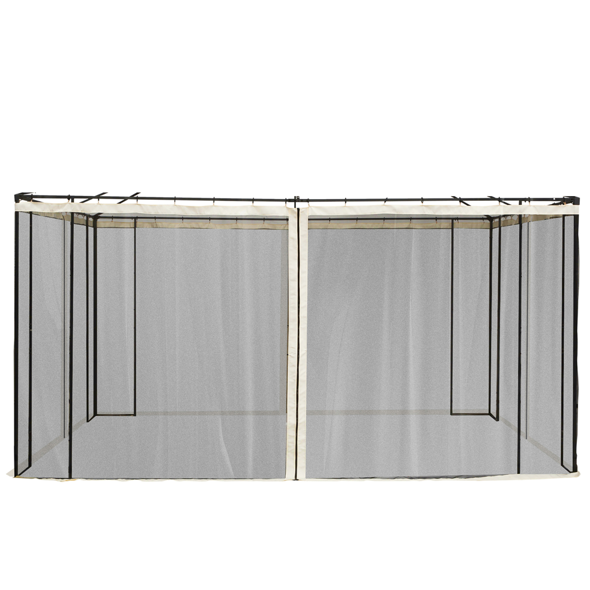 Outsunny 4-Panel Gazebo Mesh Netting with Zips, 352 x 207cm – Universal Replacement Screen Walls