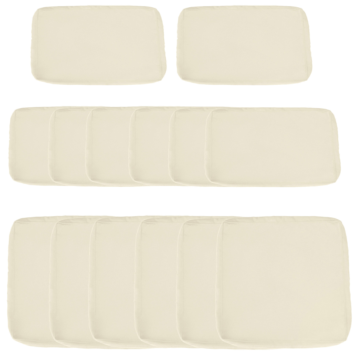 Outsunny Replacement Cushion Covers for Outdoor Rattan Furniture – Zip Fastening Polyester, Beige
