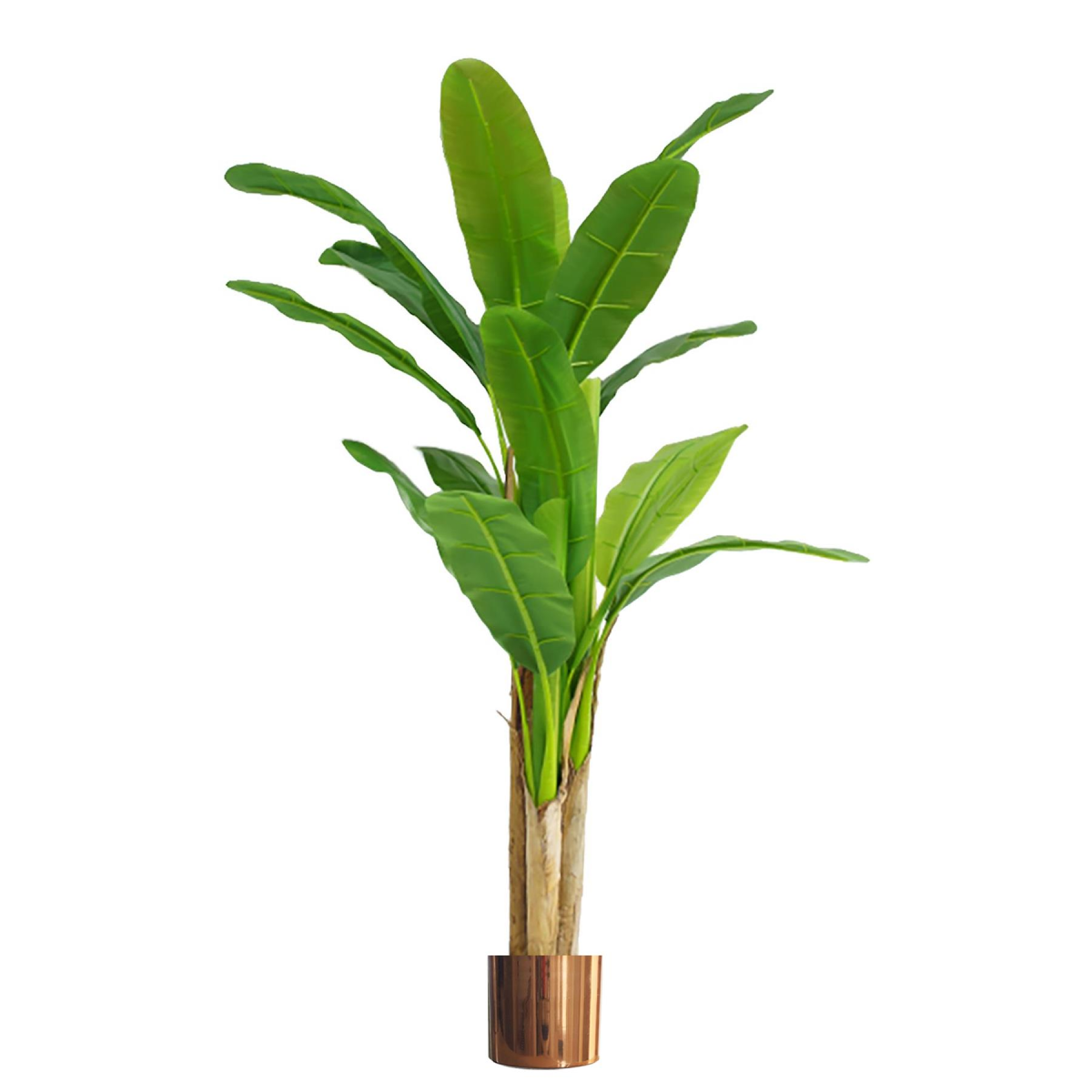 Leaf 180cm Artificial Banana Tree with Copper Metal Planter – Tropical Faux Plant for Home