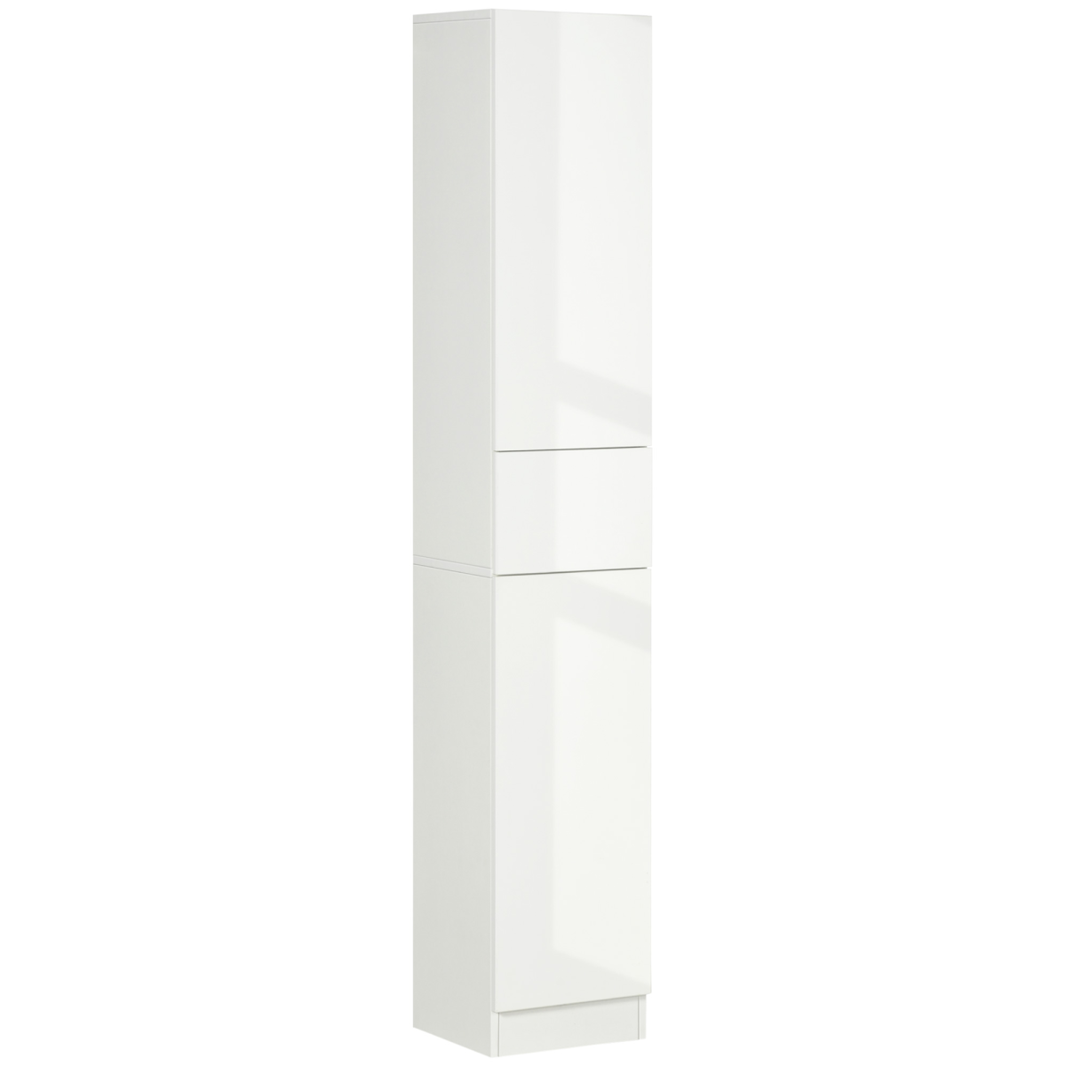White high gloss tall bathroom cabinet