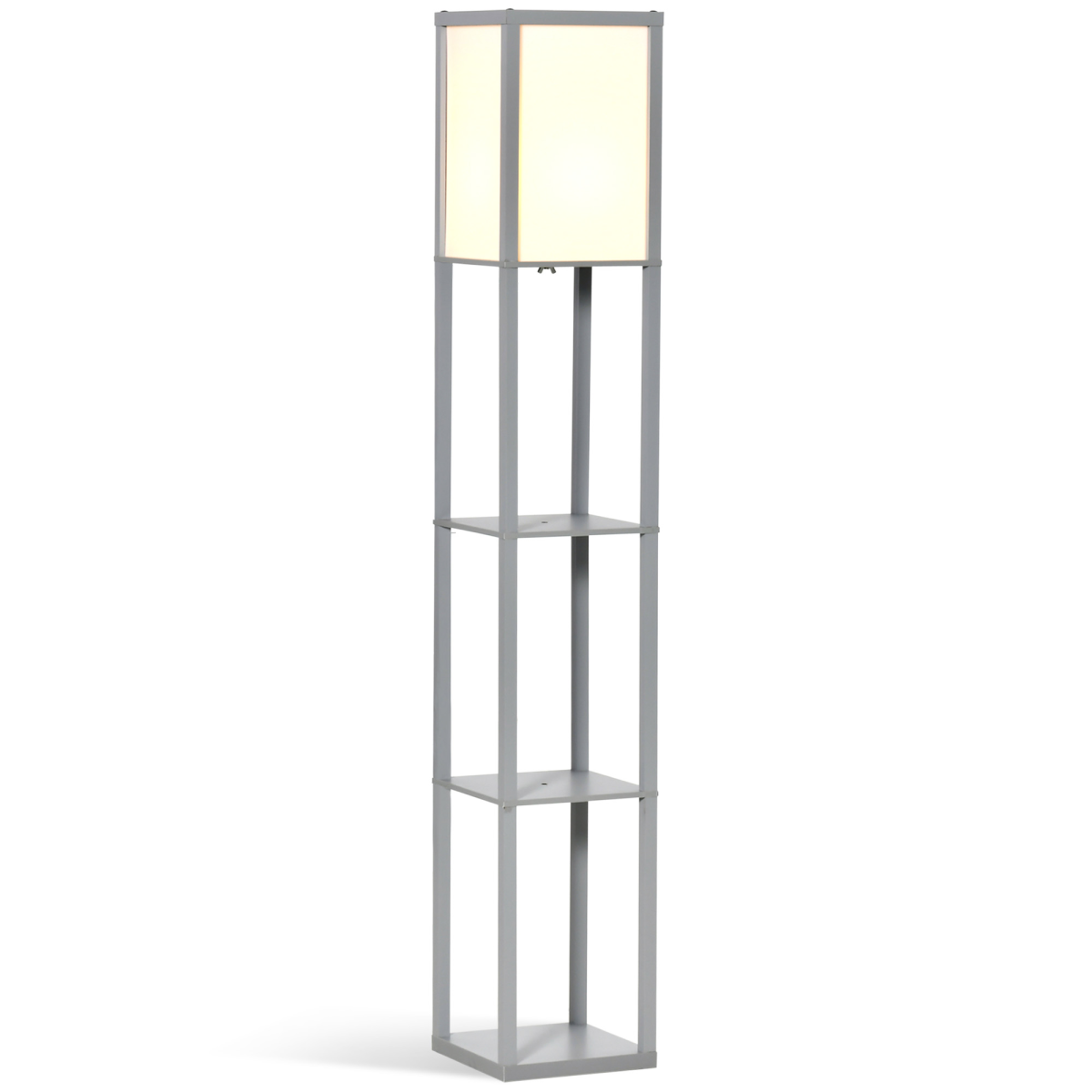 Storage Shelf Floor Lamp – Grey