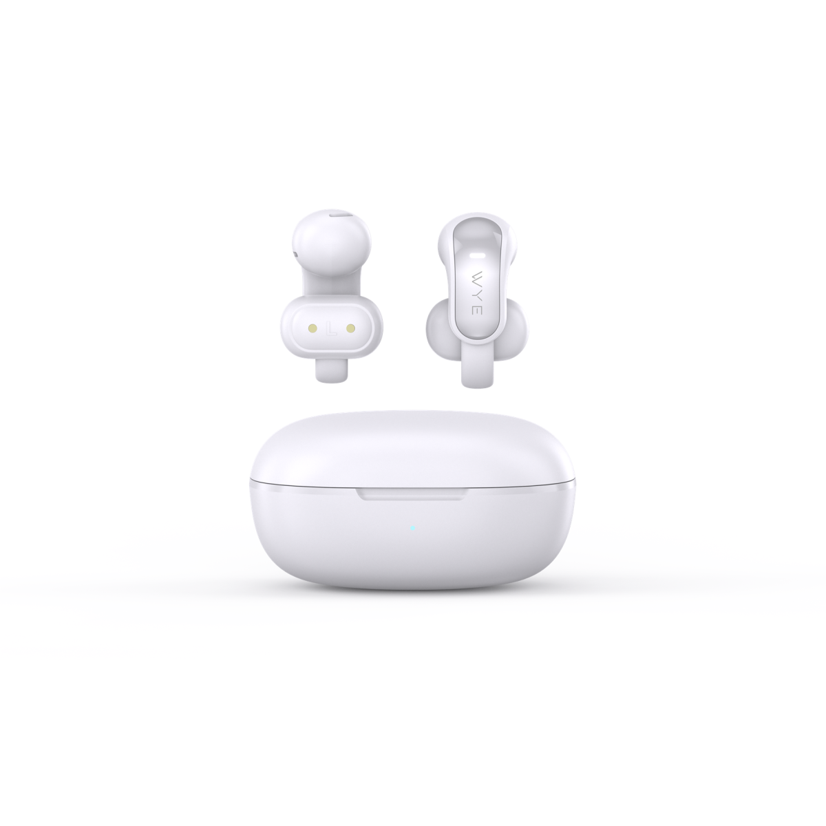 Wye Ultra Open-Ear Wireless Earbuds with Bluetooth 5.4, IPX4 Water Resistance & Built-In Mic, White