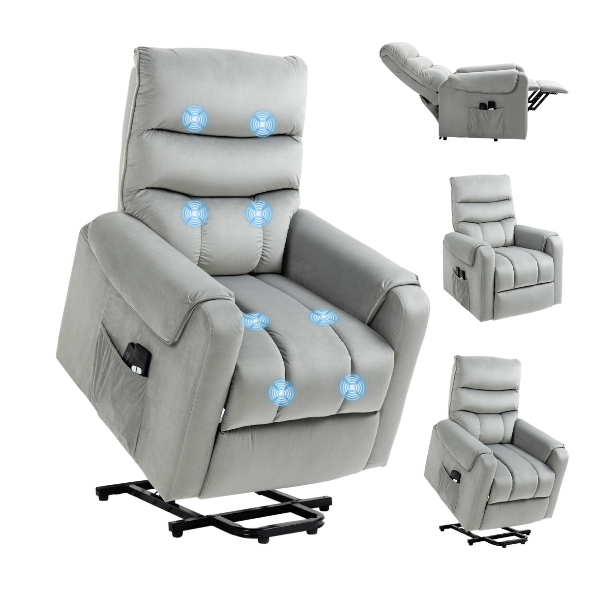 HOMCOM grey power lift recliner chair