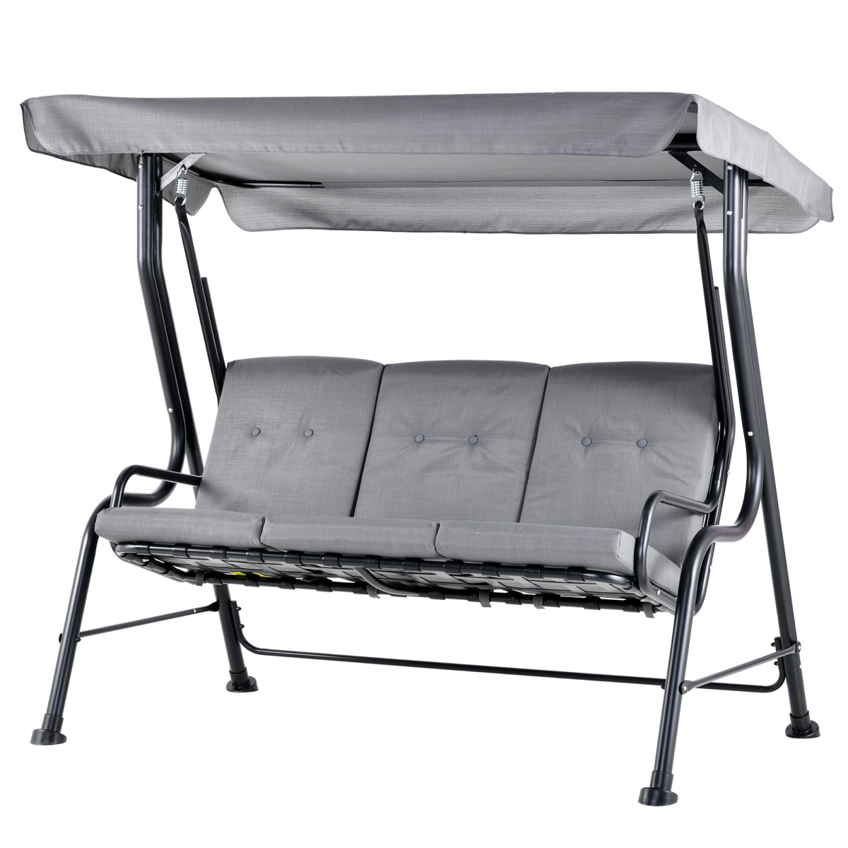 Grey 3 seater padded garden swing chair