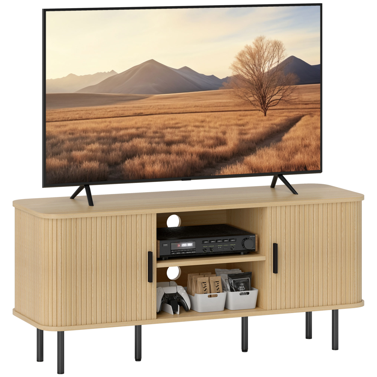 HOMCOM oak TV unit