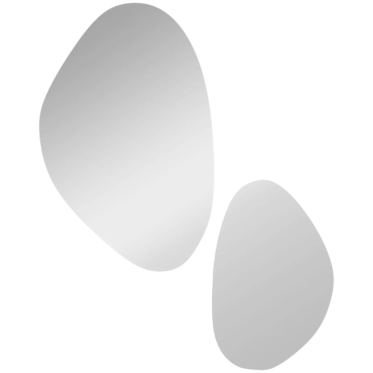 HOMCOM Set of 2 Pebble-Shaped Wall Mirror – Gold Tone
