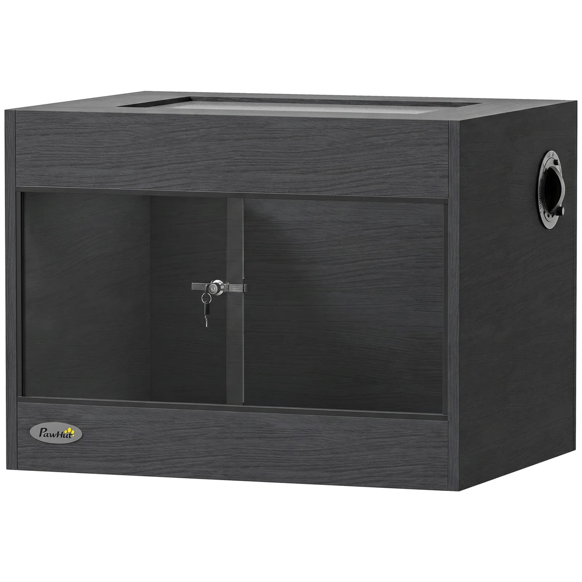 PawHut Reptile Terrarium with Glass Doors, Lock and Top Ventilation – Vivarium for Snakes and Geckos, Black