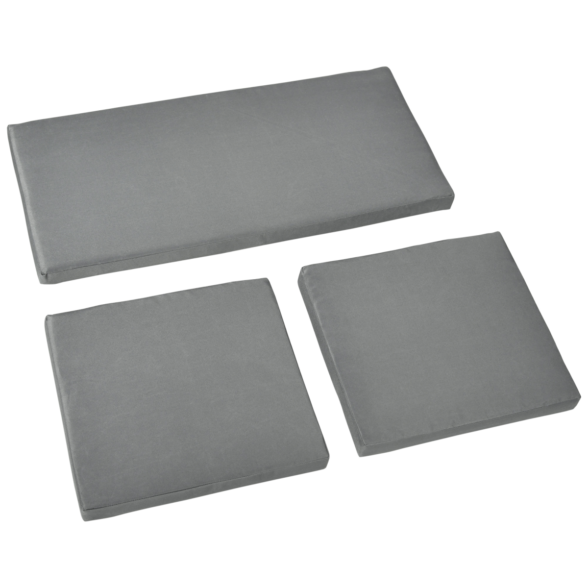 Outsunny 3-Piece Garden Furniture Cushion Pad Set, Dark Grey – 2 Single & 1 Double Seat
