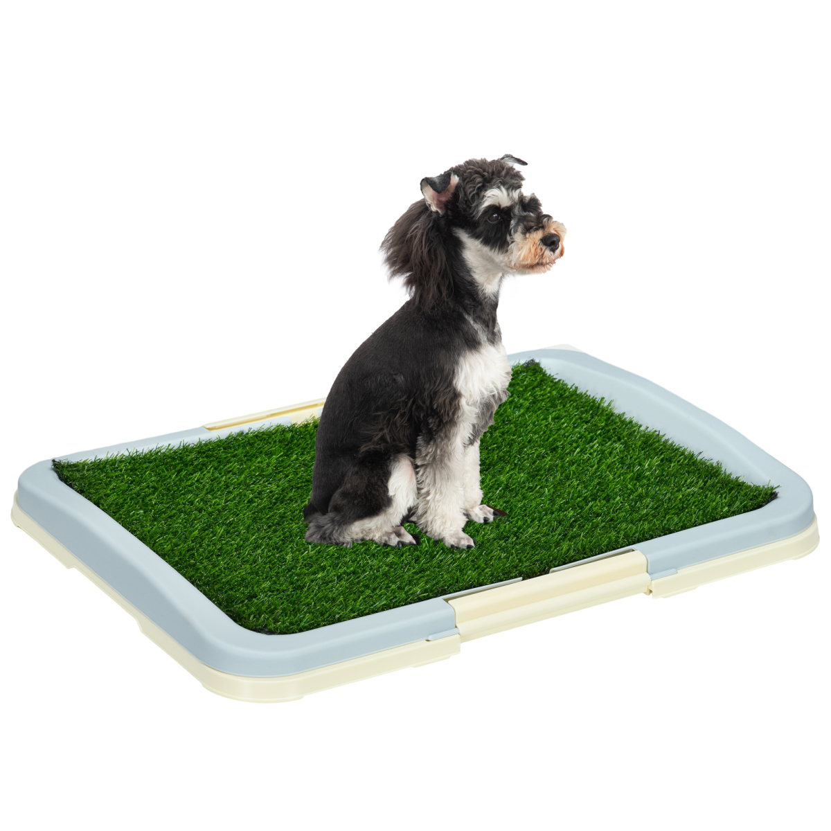 PawHut Indoor Dog Toilet with Artificial Grass, Grid Panel & Tray – Portable Puppy Potty, 63 x 48.5cm