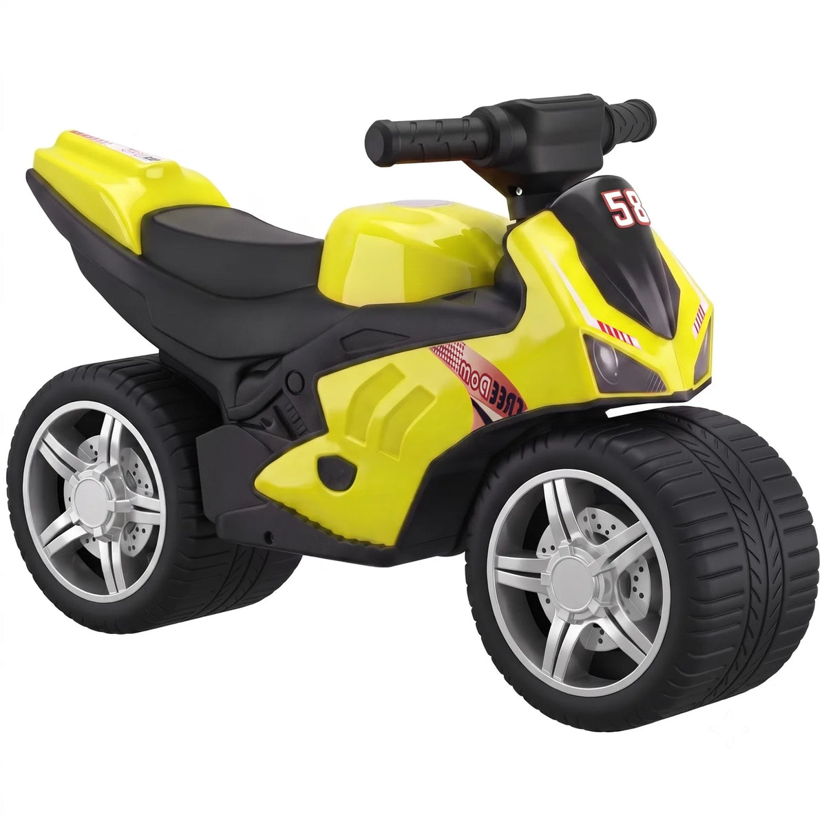 AIYAPLAY Toddler Balance Bike with Music, Extra-Wide PP Tyres & Motorbike Design – Boys and Girls Ride-On, Green
