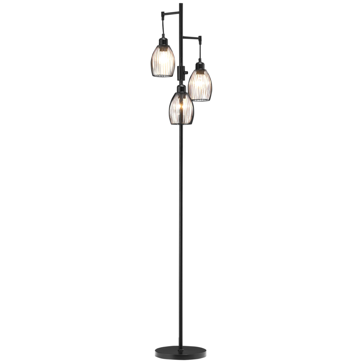 Industrial 3-light floor lamp