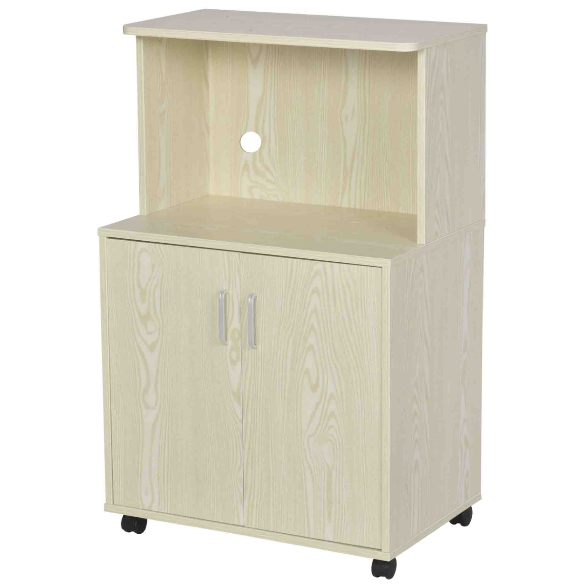 Oak kitchen pantry cupboard on wheels