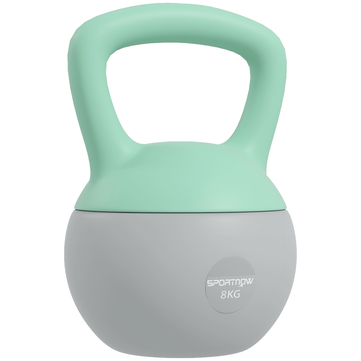 SPORTNOW 8kg Soft Kettlebell with Non-Slip Handle & Flat Base – Home Gym Strength Training, Grey and Green