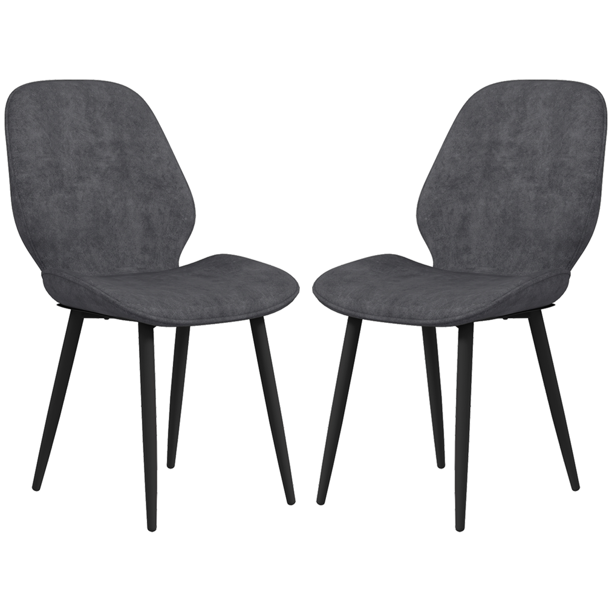 HOMCOM grey upholstered dining chairs
