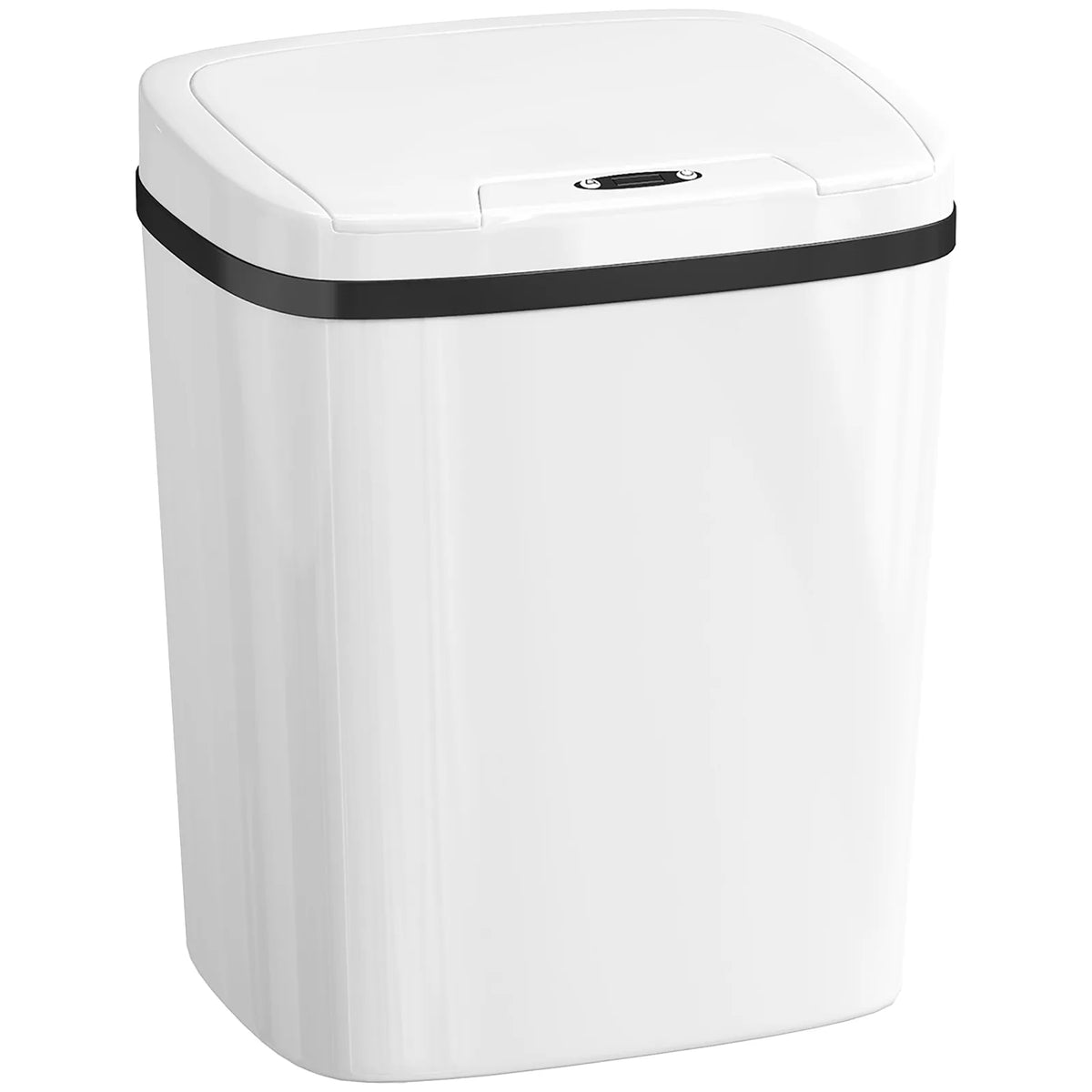 HOMCOM 15L Automatic Sensor Bin with Touchless and Manual Modes – Battery Operated Kitchen Bin, White