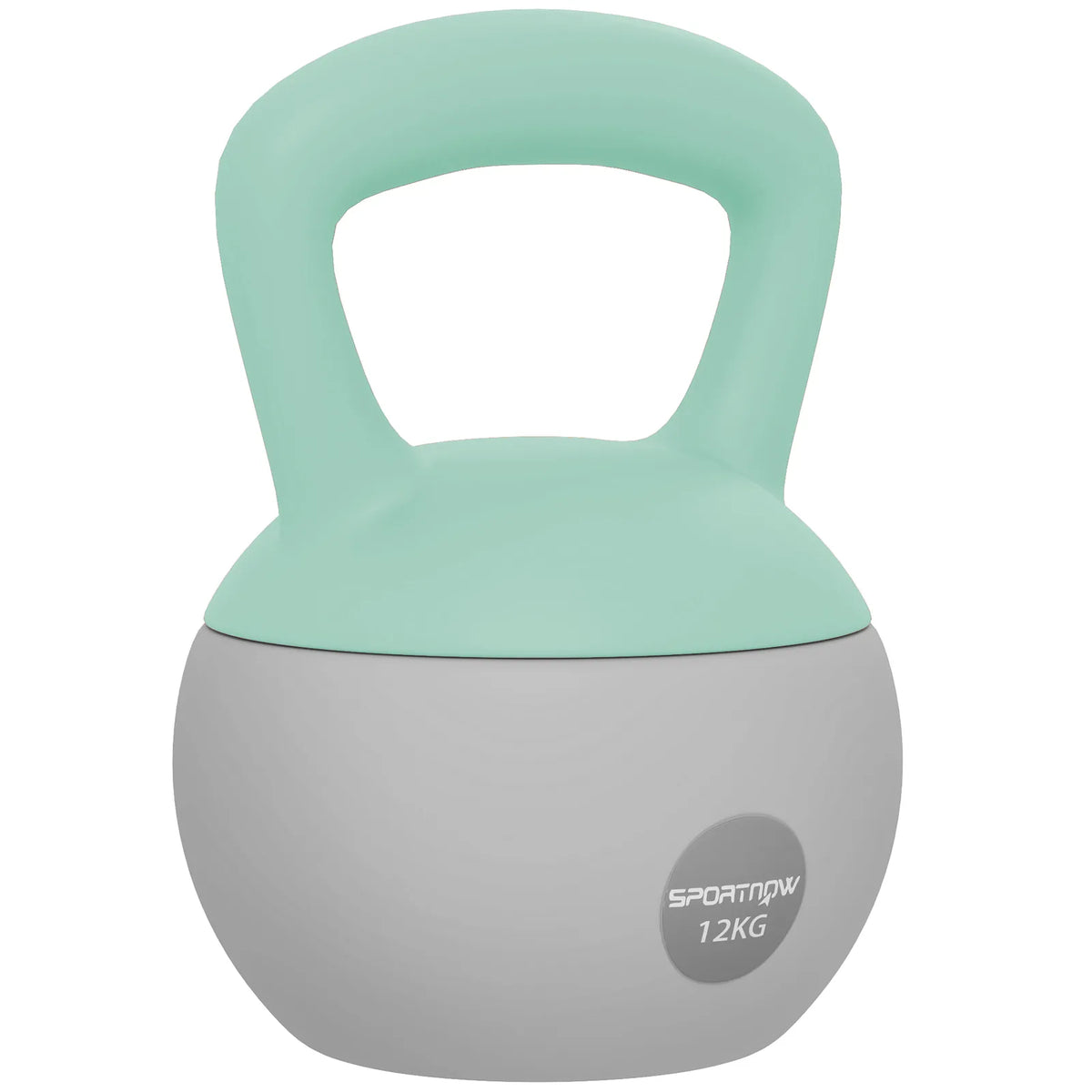 SPORTNOW 12kg Soft Kettlebell with Wide Non-Slip Handle & Flat Base – Home Gym Strength Training, Green/Grey