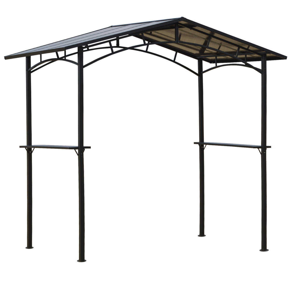 Aluminium BBQ gazebo with side shelves