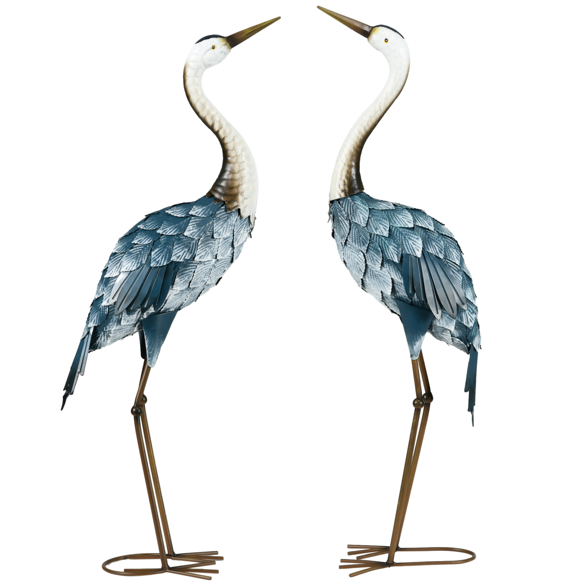 Outsunny Steel Crane Garden Ornaments – 2 Pcs, Multi-Colour
