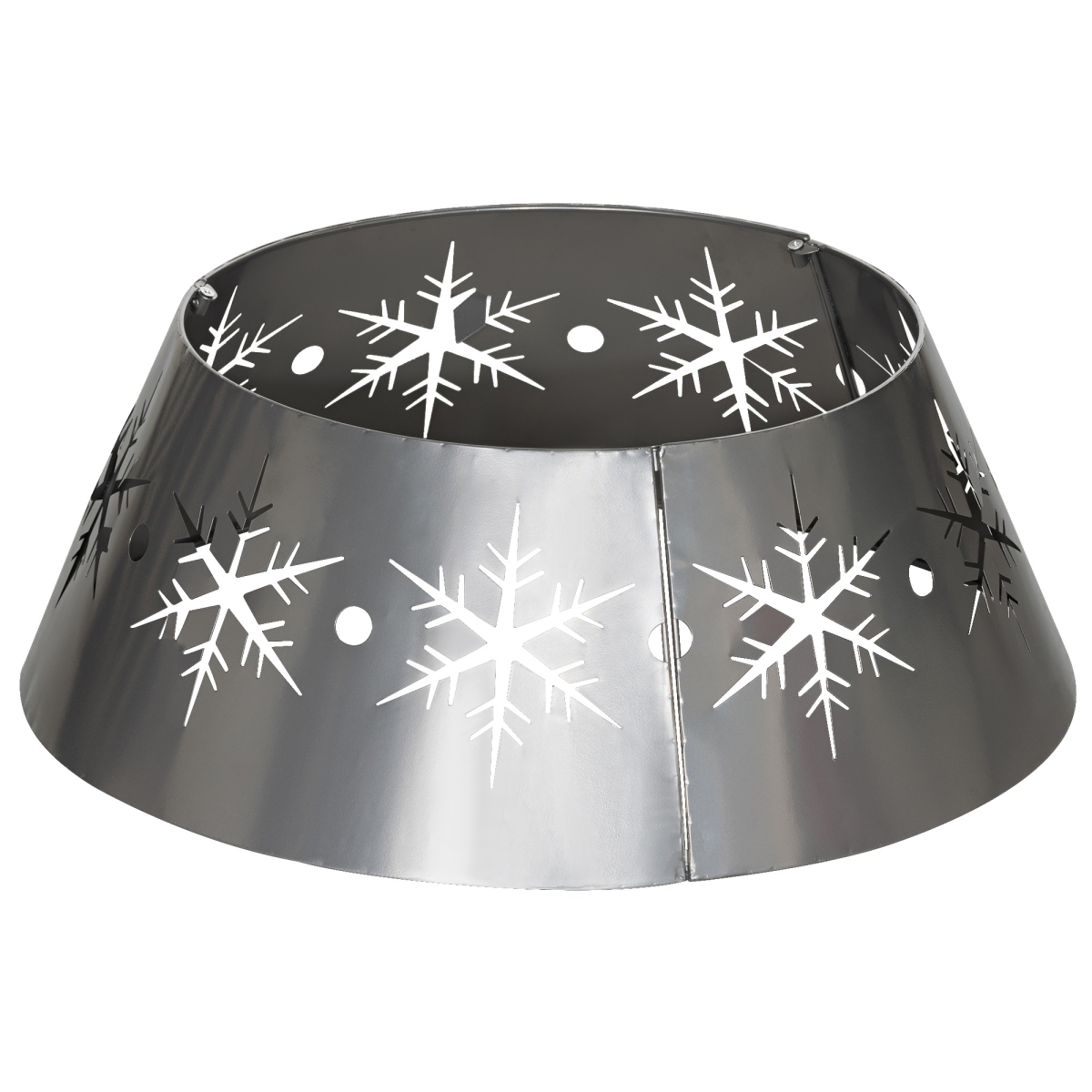 HOMCOM Christmas Tree Base Cover with Hollow Snowflake Patterns – Festive Tree Stand Skirt, Silver