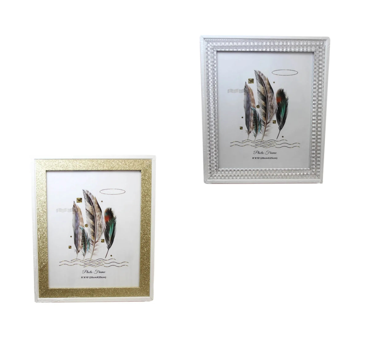 Sparkly Silver & Gold Photo Frame – Glittering Home Decor Picture Frame, Assorted Colours