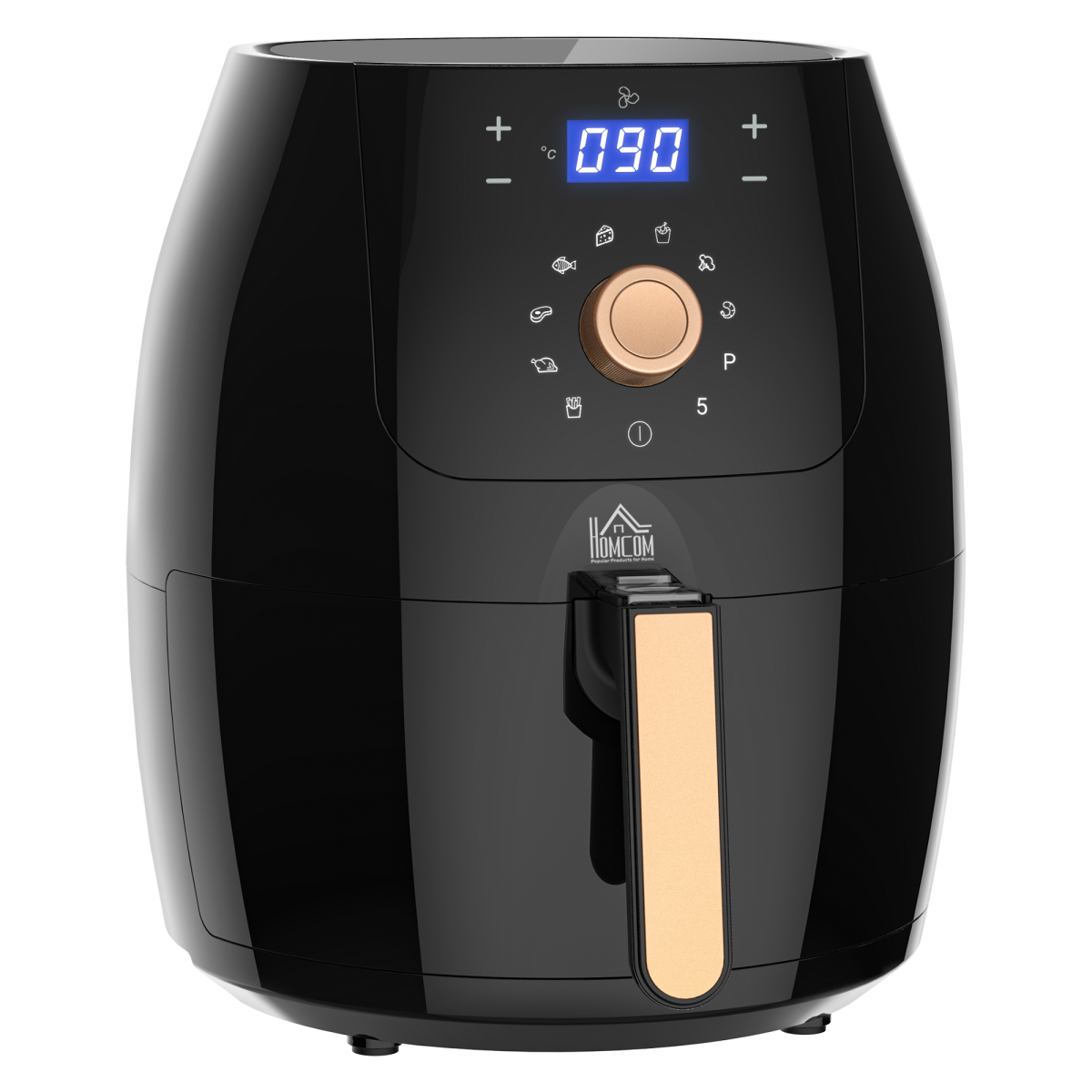 HOMCOM 5.5L Air Fryer 1700W with Digital Display & Adjustable Temperature – 8 Cooking Programmes