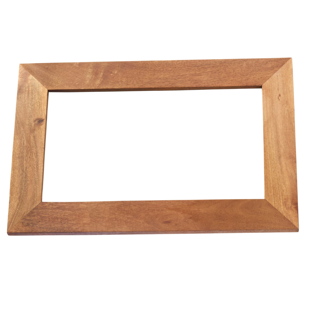 Indian Hub Toko Light Mango Wall Mirror with Wooden Handles – Solid Mango Hardwood, Brown