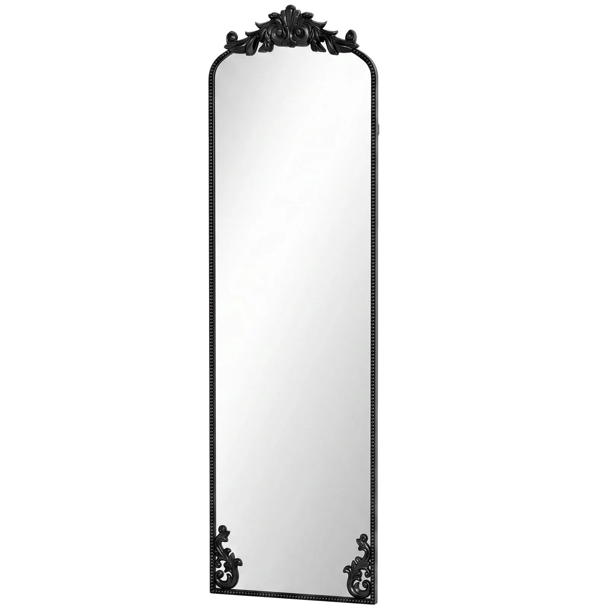 HOMCOM Floor Mirror, 50 x 160 cm Full Length Mirror with Baroque Metal Frame for Bedroom, Living Room