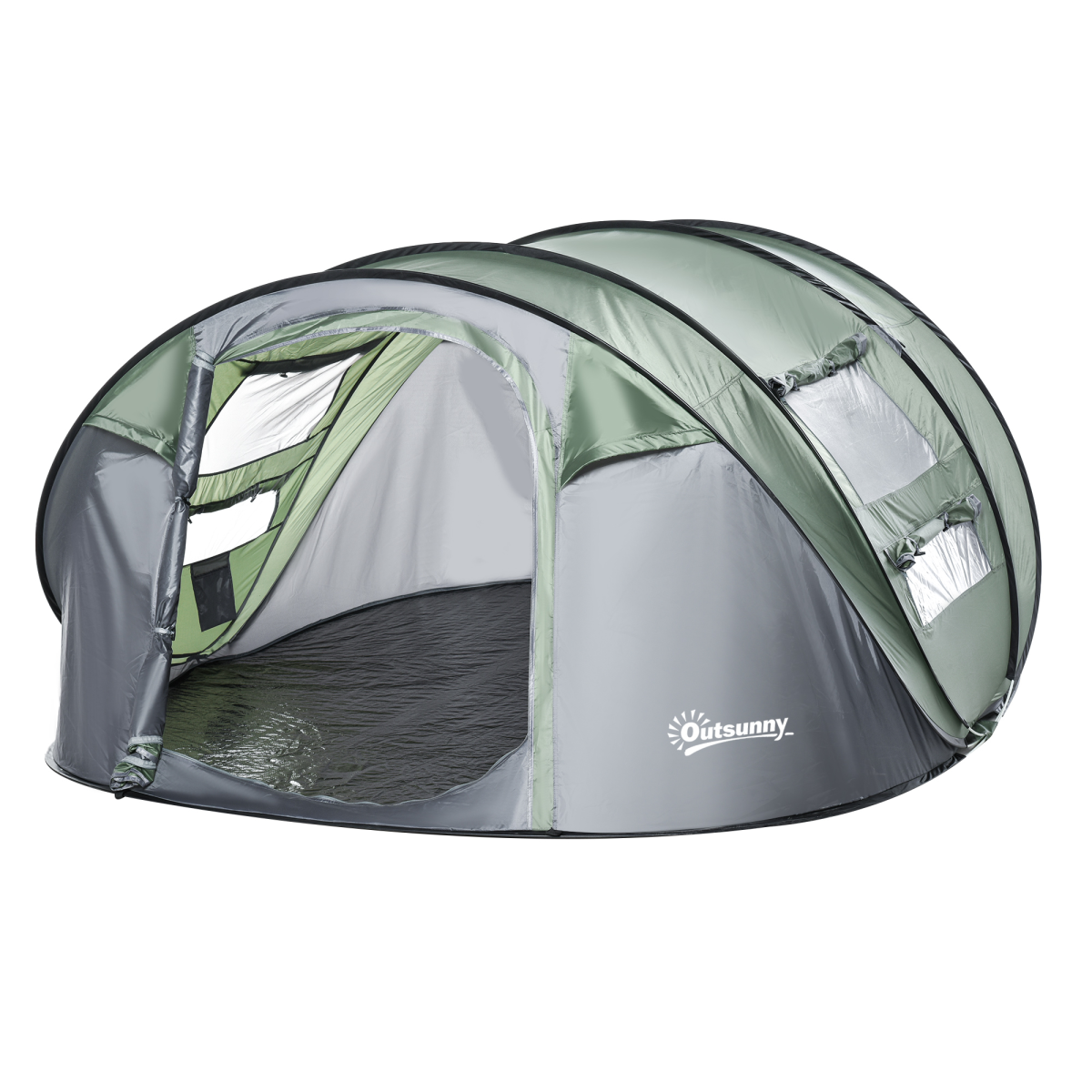 Outsunny 4-5 Person Pop-Up Dome Camping Tent with 4 Windows, 2000mm Waterproof – Instant Family Tent