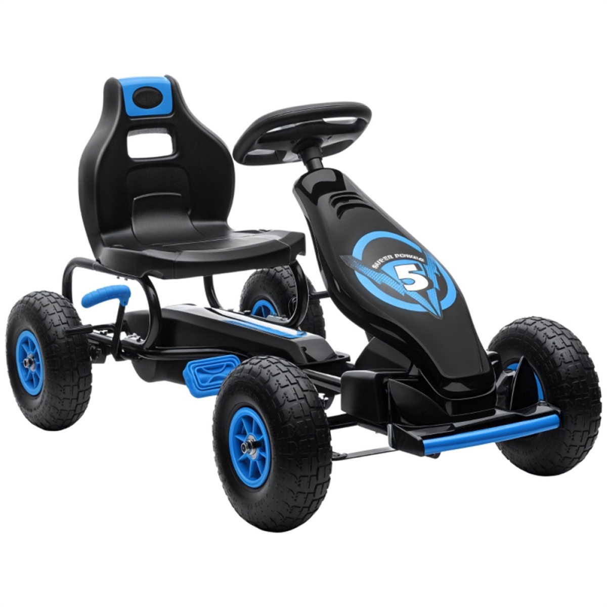 Kids Pedal Go-Kart with 3-Position Adjustable Seat, Suspension & Handbrake – Outdoor Ride-On for Ages 5-12