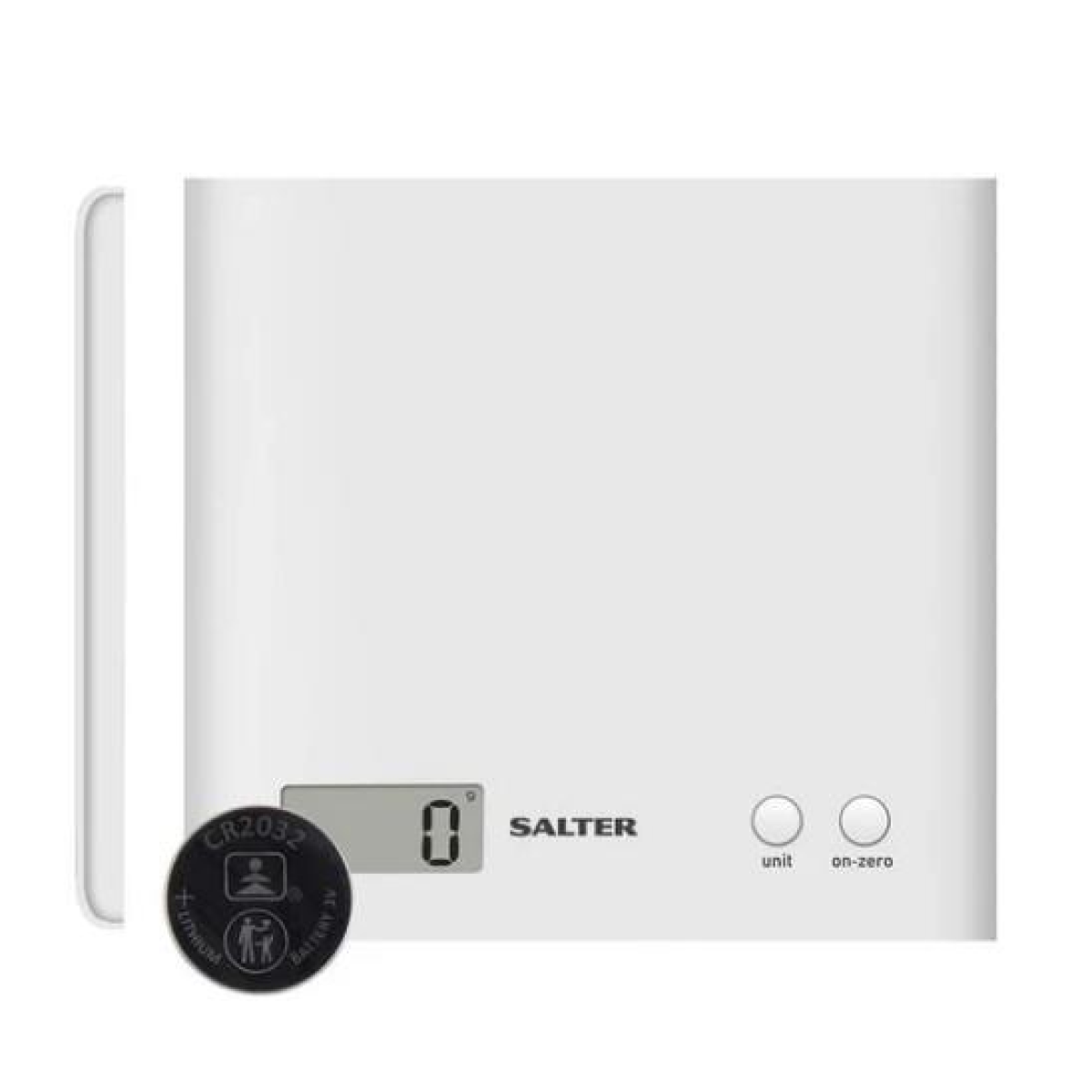 Salter Arc Electronic Kitchen Scale with 3kg Capacity, Add & Weigh Function & LCD Display – Compact Digital Food Scale, White