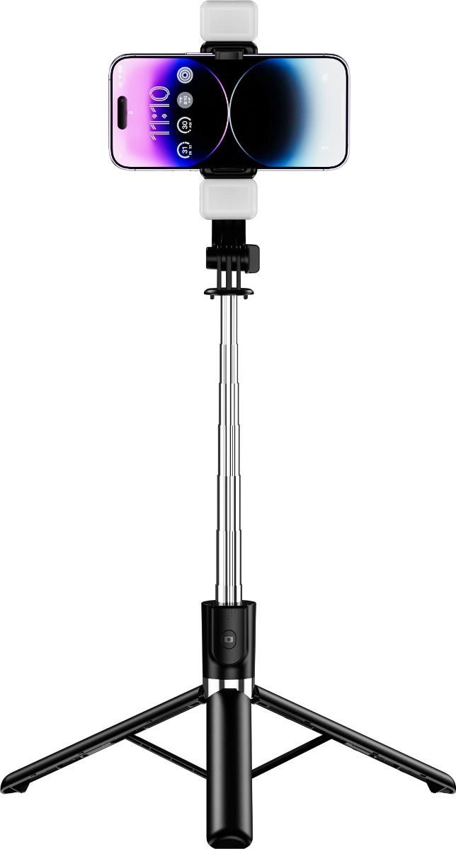 WyeLock Extendable Selfie Stick Tripod with Dual Fill Lights and Wireless Remote – Black