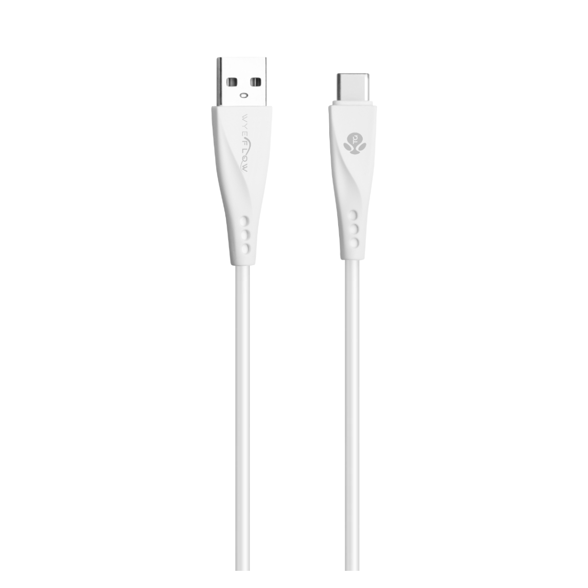 WYEFLOW Luxe Silicone USB-A to USB-C Charging & Data Cable, 3m – Long Charge Lead, White