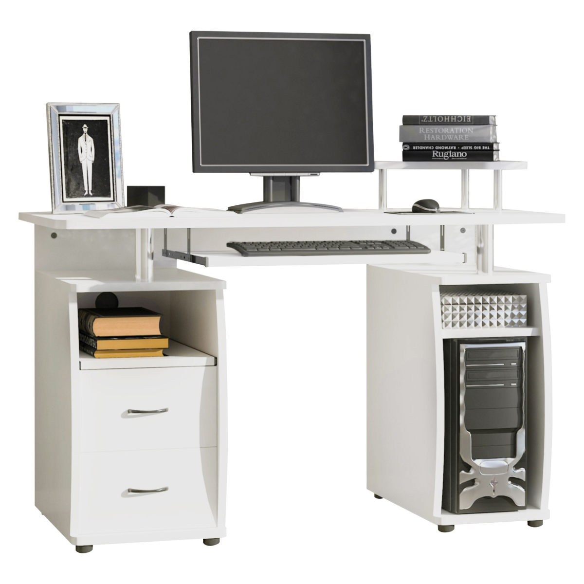 HOMCOM white computer workstation