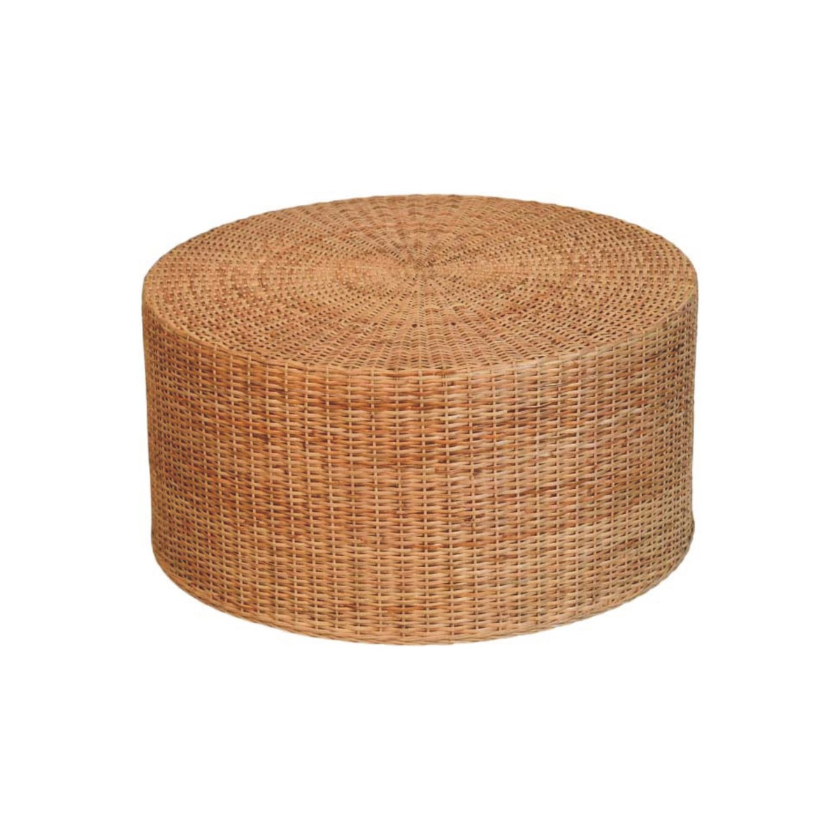 Artisan Furniture Regency Round Woven Coffee Table with Smooth Circular Top – Living Room Centrepiece, Brown
