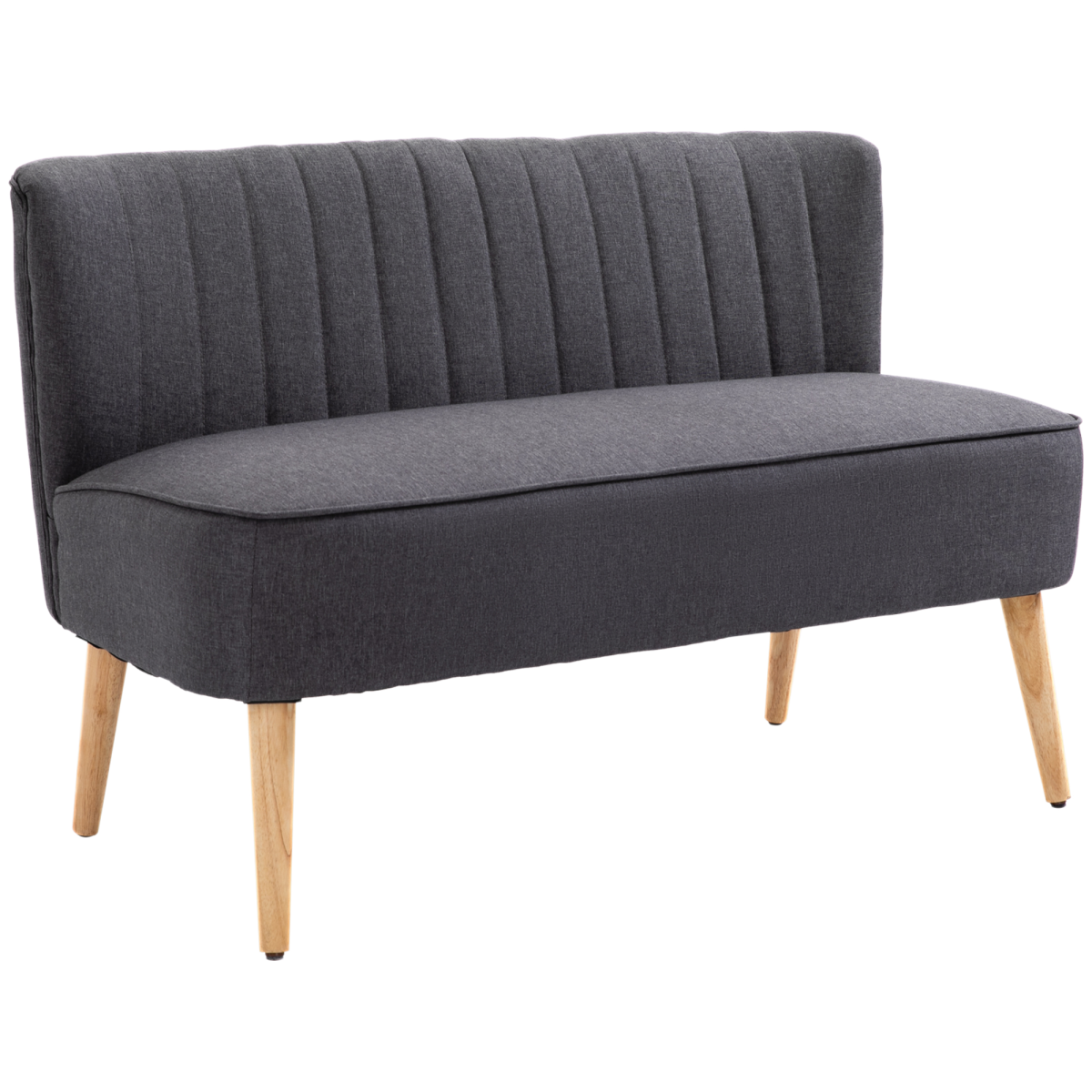 Dark grey linen loveseat sofa