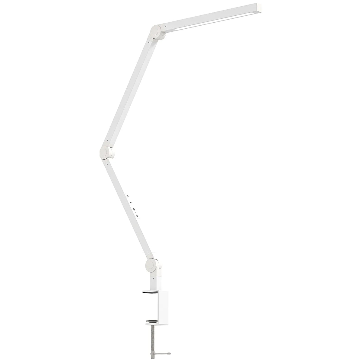 HOMCOM LED Desk Lamp with Clamp & Swing Arm, 2 Colour Modes, 5 Brightness Levels – Study Task Light, White