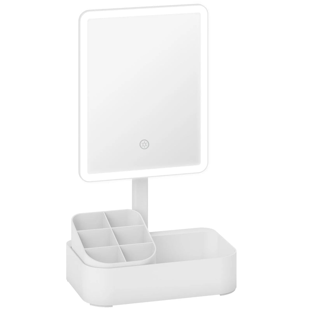 HOMCOM Makeup Mirror with Lights, Rechargeable Vanity Mirror with Touch Screen