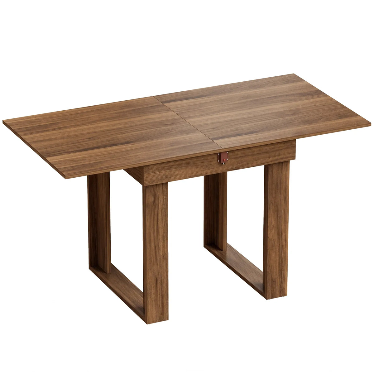 HOMCOM Folding Dining Table with Under-Table Storage – Extendable Kitchen Table for 4, Grey Wood Effect