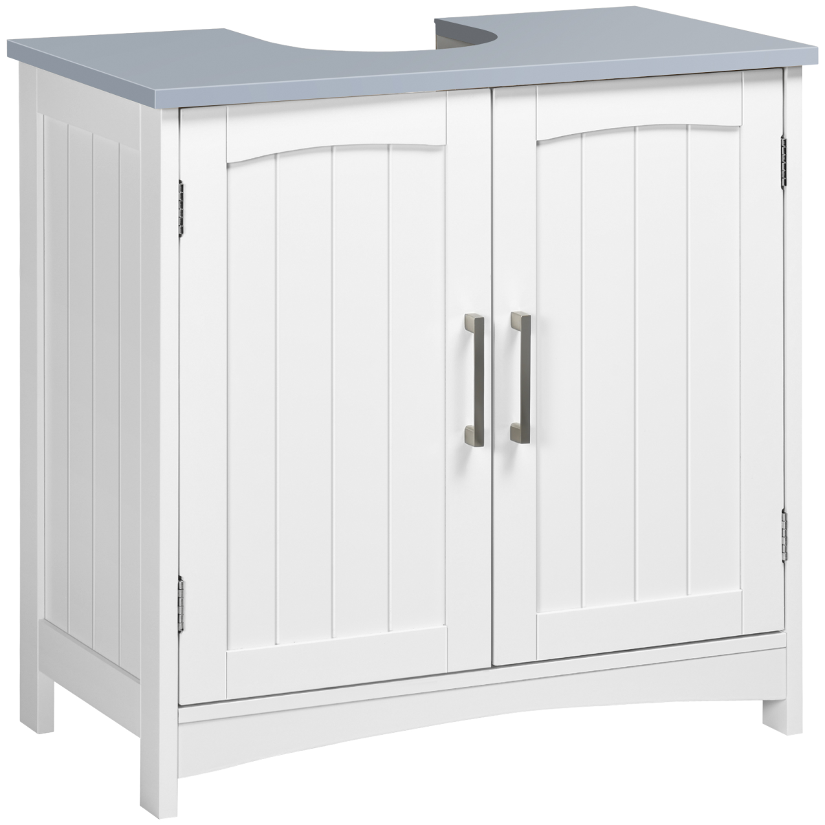 kleankin Pedestal Under-Sink Cabinet with 2 Doors & Adjustable Shelf – Bathroom Storage Vanity Unit, White