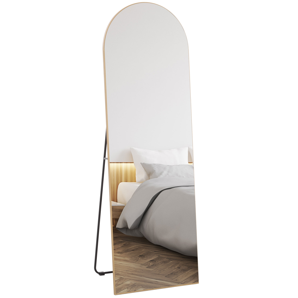 HOMCOM gold curved full length mirror