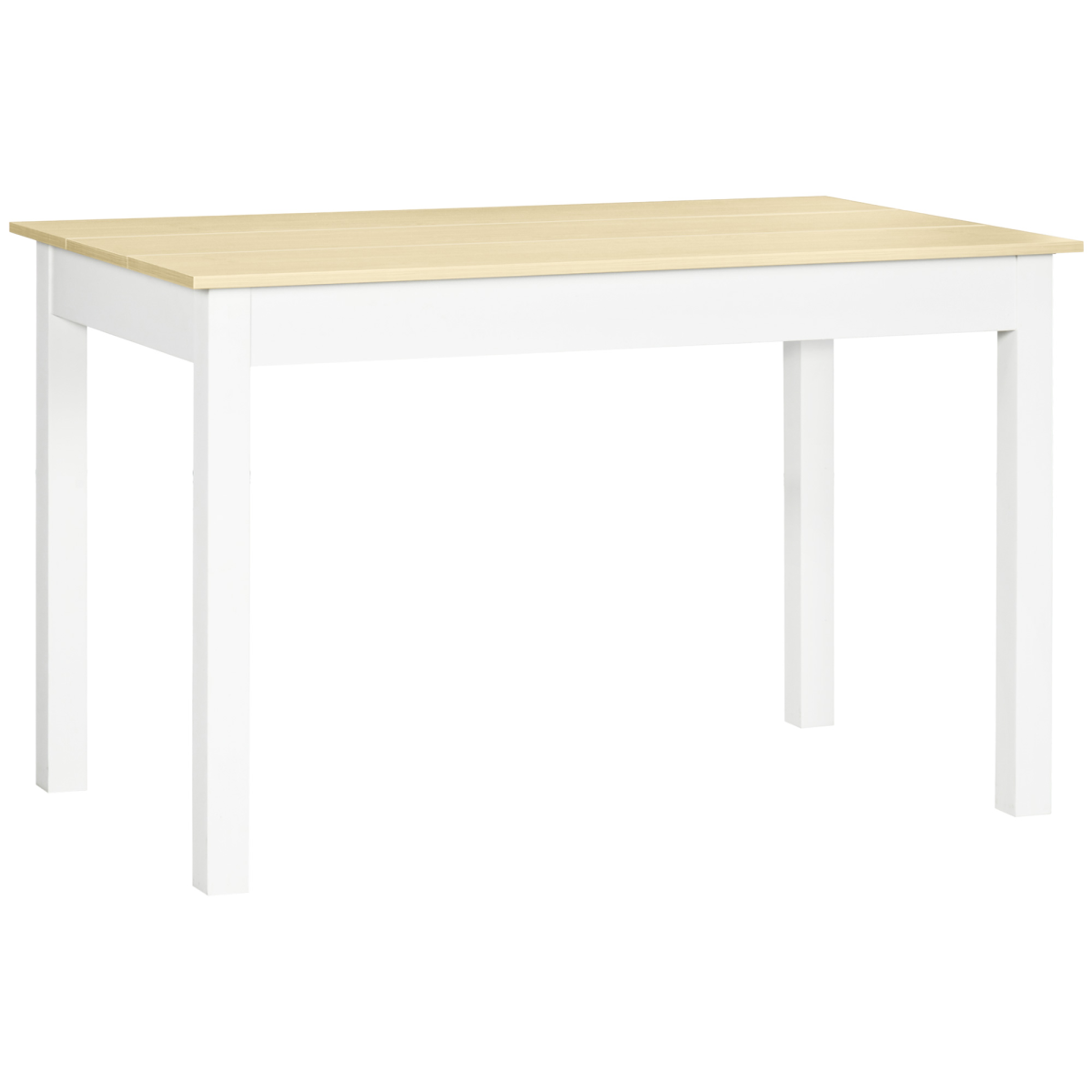 HOMCOM Dining Table for 4 to 6 People with Thick Legs and Non-Slip Feet – Kitchen Table, Oak Wood Grain