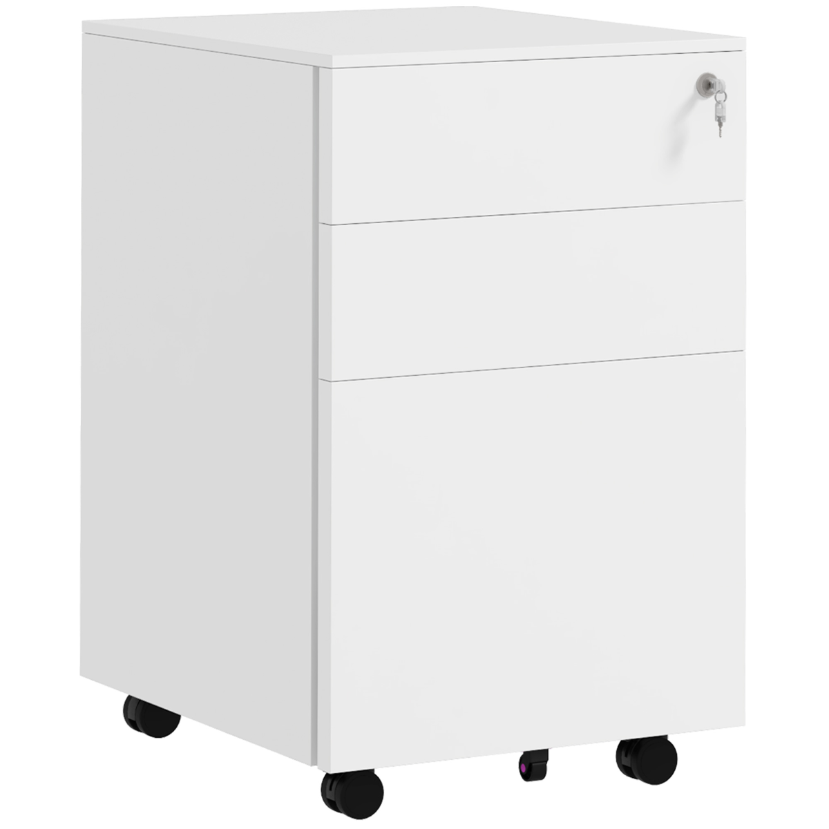 Vinsetto white 3 drawer lockable file cabinet