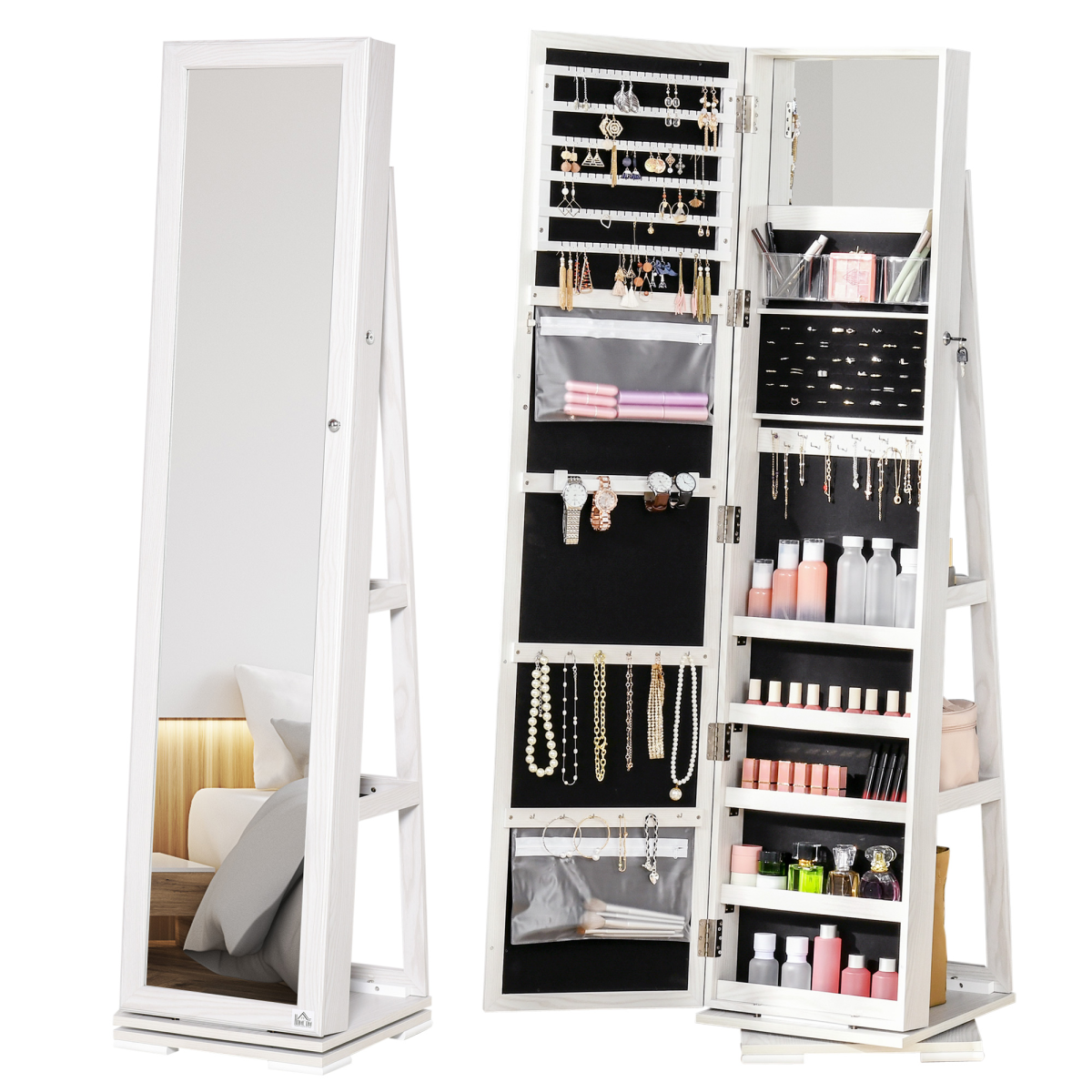 360 swivel mirror jewellery cabinet
